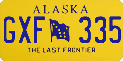 AK license plate GXF335