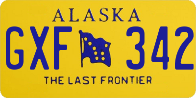 AK license plate GXF342