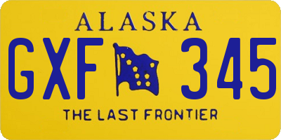 AK license plate GXF345