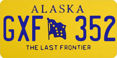 AK license plate GXF352