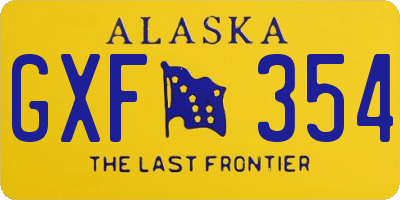 AK license plate GXF354