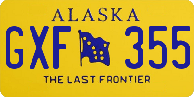 AK license plate GXF355