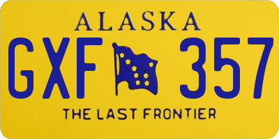 AK license plate GXF357