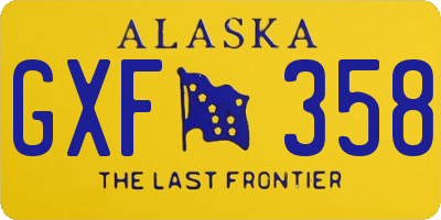 AK license plate GXF358