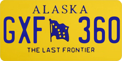 AK license plate GXF360