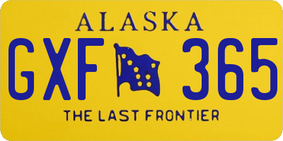 AK license plate GXF365