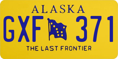 AK license plate GXF371