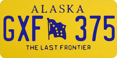 AK license plate GXF375