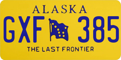 AK license plate GXF385