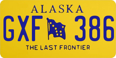 AK license plate GXF386