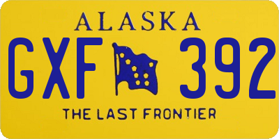 AK license plate GXF392