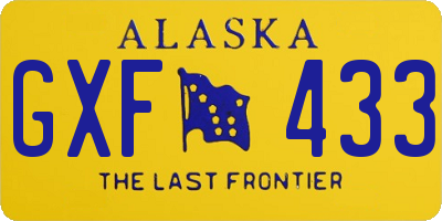 AK license plate GXF433