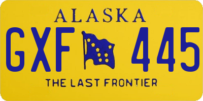 AK license plate GXF445