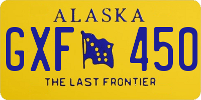 AK license plate GXF450