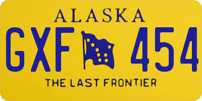 AK license plate GXF454