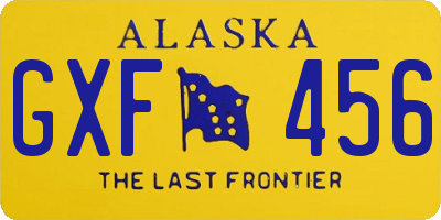 AK license plate GXF456