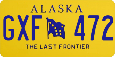 AK license plate GXF472