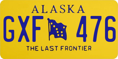 AK license plate GXF476