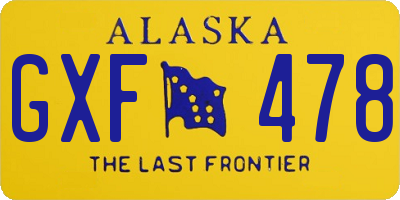 AK license plate GXF478