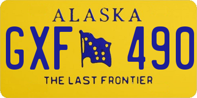 AK license plate GXF490