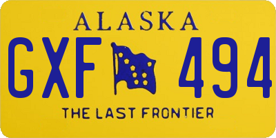 AK license plate GXF494