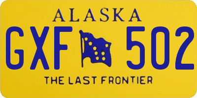 AK license plate GXF502