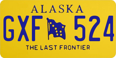 AK license plate GXF524