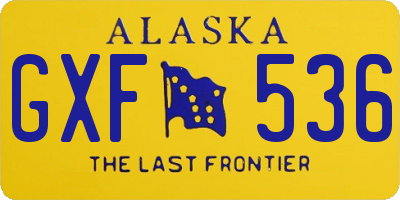 AK license plate GXF536