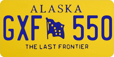 AK license plate GXF550