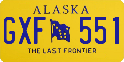 AK license plate GXF551