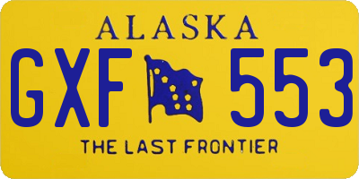 AK license plate GXF553