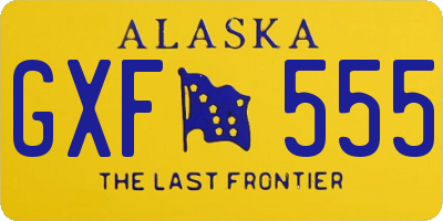 AK license plate GXF555