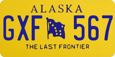 AK license plate GXF567