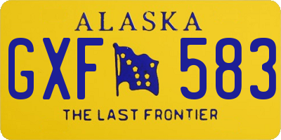 AK license plate GXF583