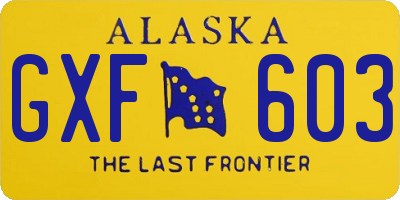 AK license plate GXF603