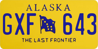 AK license plate GXF643