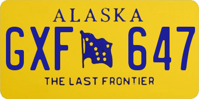 AK license plate GXF647