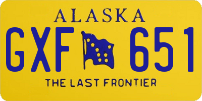 AK license plate GXF651