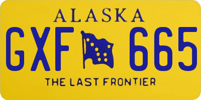 AK license plate GXF665