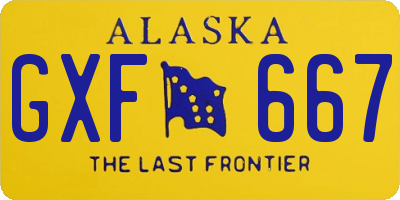 AK license plate GXF667