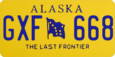 AK license plate GXF668