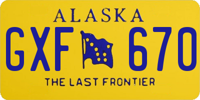 AK license plate GXF670