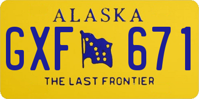 AK license plate GXF671