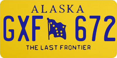 AK license plate GXF672