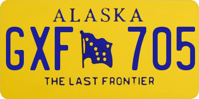 AK license plate GXF705