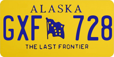 AK license plate GXF728