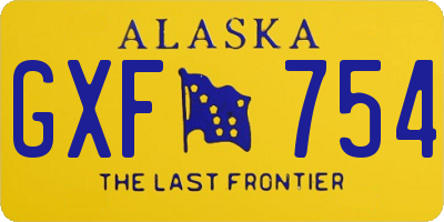 AK license plate GXF754