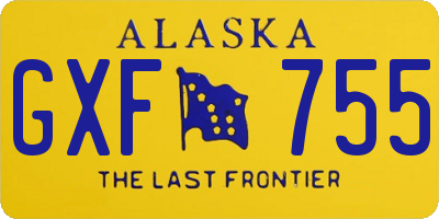 AK license plate GXF755