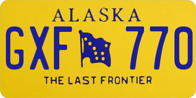 AK license plate GXF770