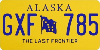 AK license plate GXF785